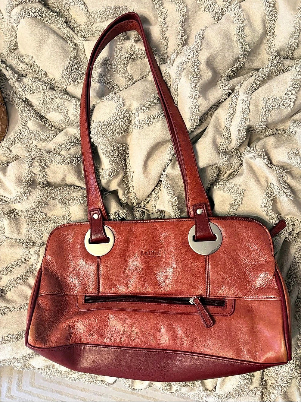 La Diva Italian Leather Red Shoulder Bag